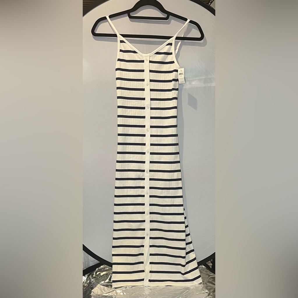 Aerie Black And White Maxi Slip Dress
